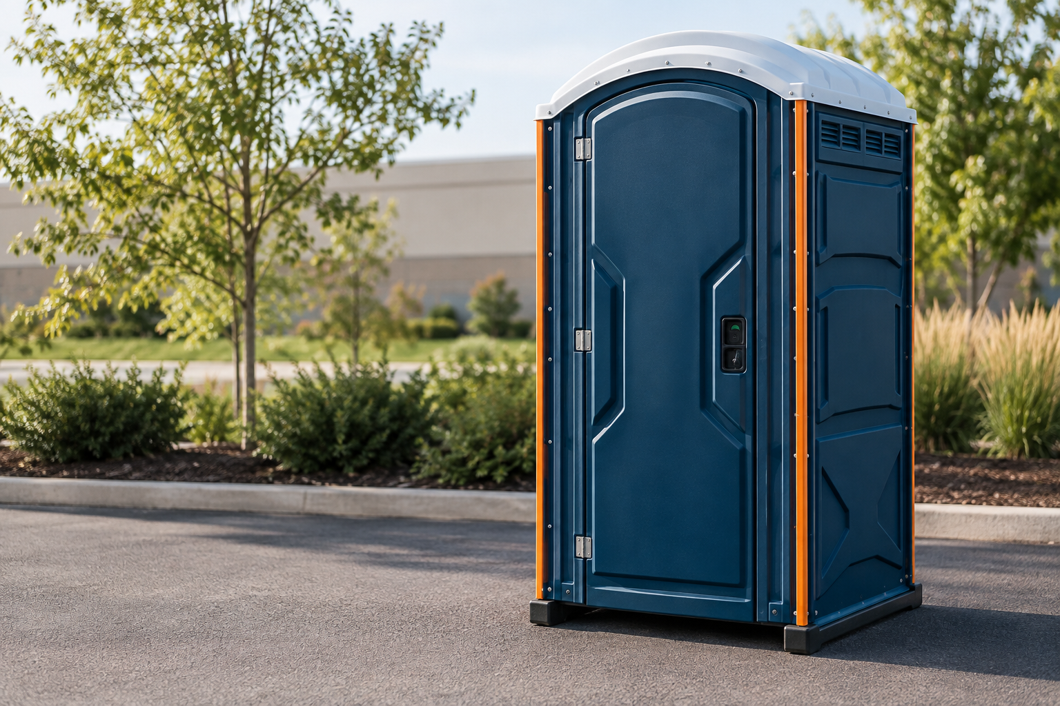 Clean portable restroom units ready for rental in Palatine